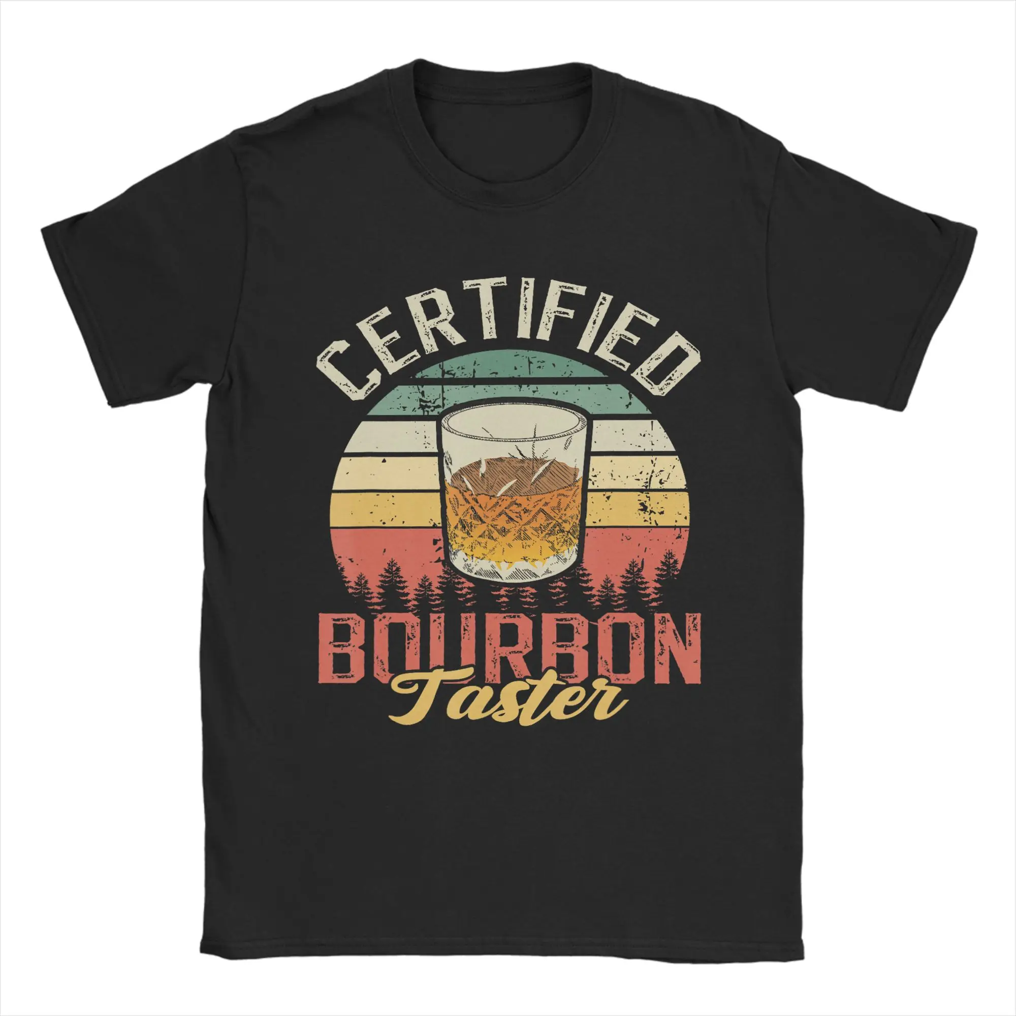 Men's Certified Professional Bourbon Taster  T Shirts  Cotton Tops Leisure Short Sleeve Crewneck Tees Party T-Shirts