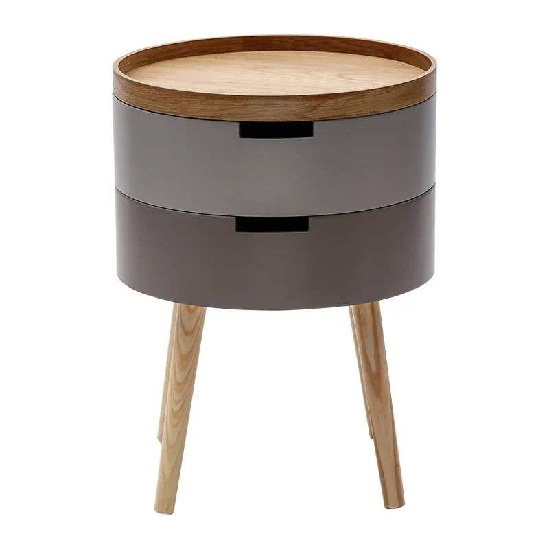 Modern Nordic Bedside Table  Creative Storage, Cute Narrow Round Side Tables, Children's Room Nightstand, Functional Decor