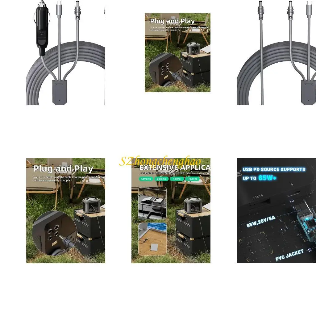 

3 в 1 кабель питания для мини -спутникового блюда с разъемами USB C и DC12V PVC 601D