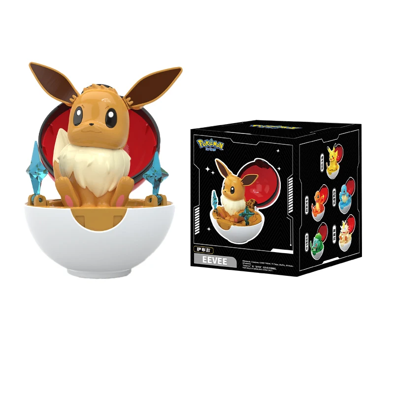 Pokemon Figur Bulbasaur Eevee Charmander Squirtle Pikachu Piplup Cubone Mimikyu Jigglypuff Pokeball Spielzeug Ornament Puppe