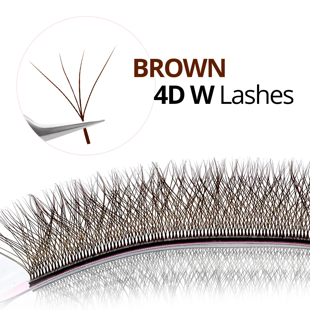 أريسون براون 4D واط رمش تمديد الطبيعية الفردية فو المنك جلدة أعلى جودة W4D حجم مسبق الصنع مروحة العين لاش لصالون