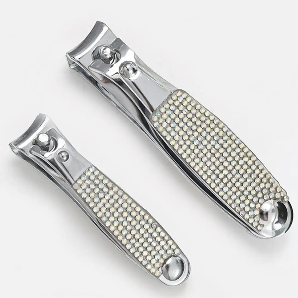 360-degree Rotation Nail Clippers Elegant Rhinestone-encrusted Nail Clippers Set for Men Women Lightweight Ergonomic for Travel