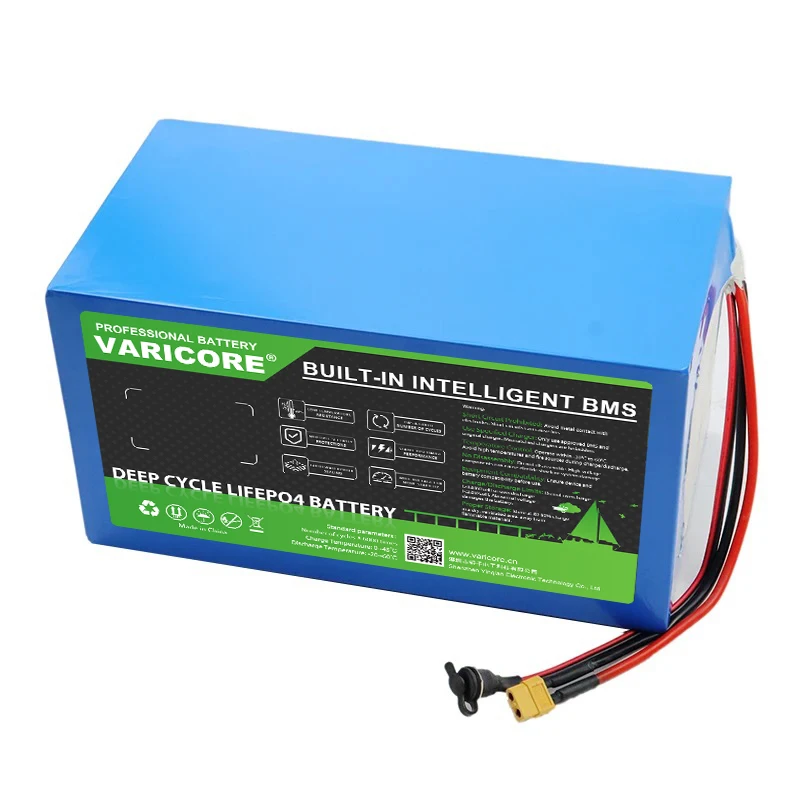 VariCore 48 V 15 Ah 32140 15S1P LiFePO4-Batterie 5C Hohe Leistung mit 2500 W BMS für 54,6 V E-Zwei-Räder Motorrad-Dreiradroller