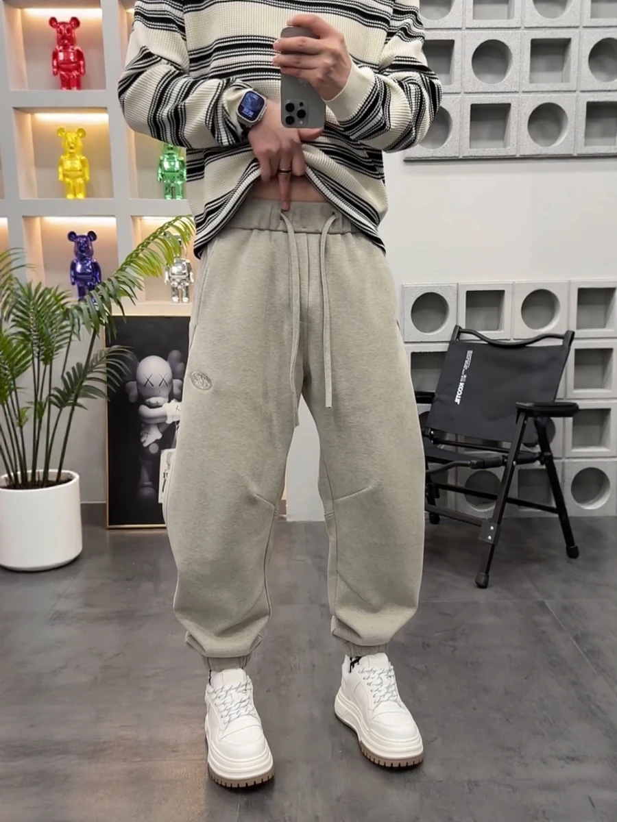 

Модные мужские повседневные свободные спортивные брюки на флисовой подкладке с манжетами, трендовые цветные, осенне-зимняя новинка от бренда ACMEOSTUDO