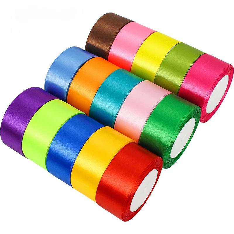 25Yards/roll 50mm Satin Ribbon Wholesale Gift Packing Christmas Decoration Handmade DIY Ribbons Roll Fabric Headwear Accessories