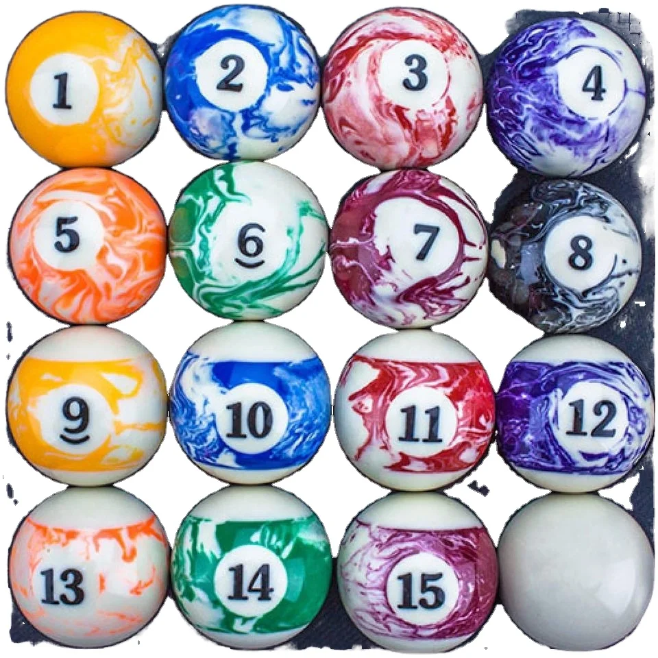 

Marbled Pool Table Billiard Ball Set Resin Snooker Balls for Sports Packaged in Box