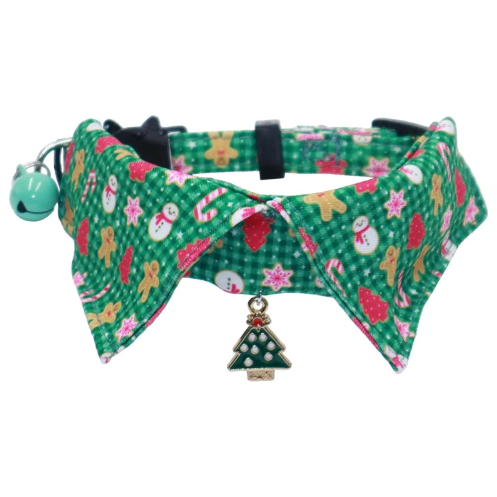 

Cute Kitten Christmas Necklace Adjustable 18-28cm/7.09-11.02in Kitten Christmas Bow Collar Funny with Bell Kitten Saliva Towel
