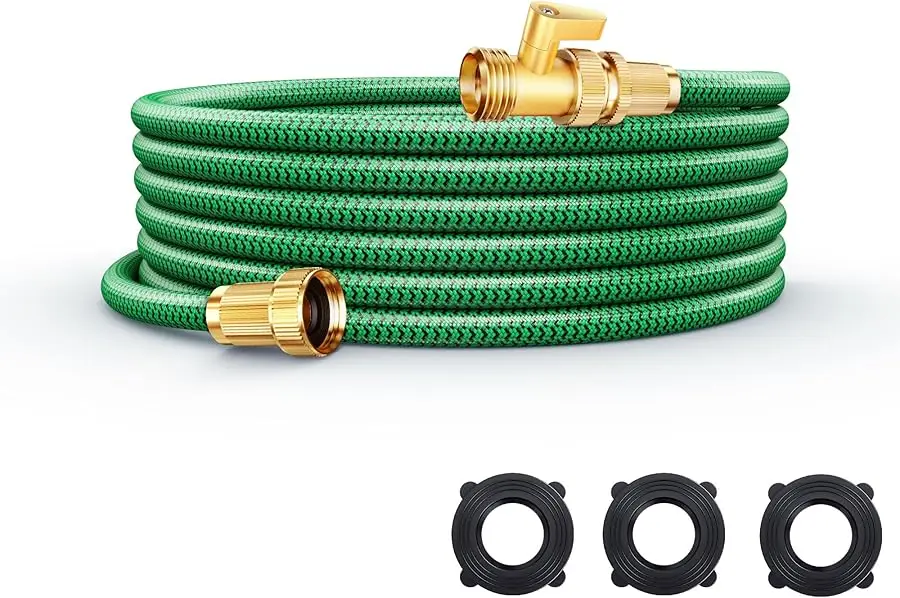 

Non-Expandable Garden Hose 25ft, Flexible Water Hose with High-Density Fabric & Leak-Proof Metal Interface, Kink Resistant Wearp