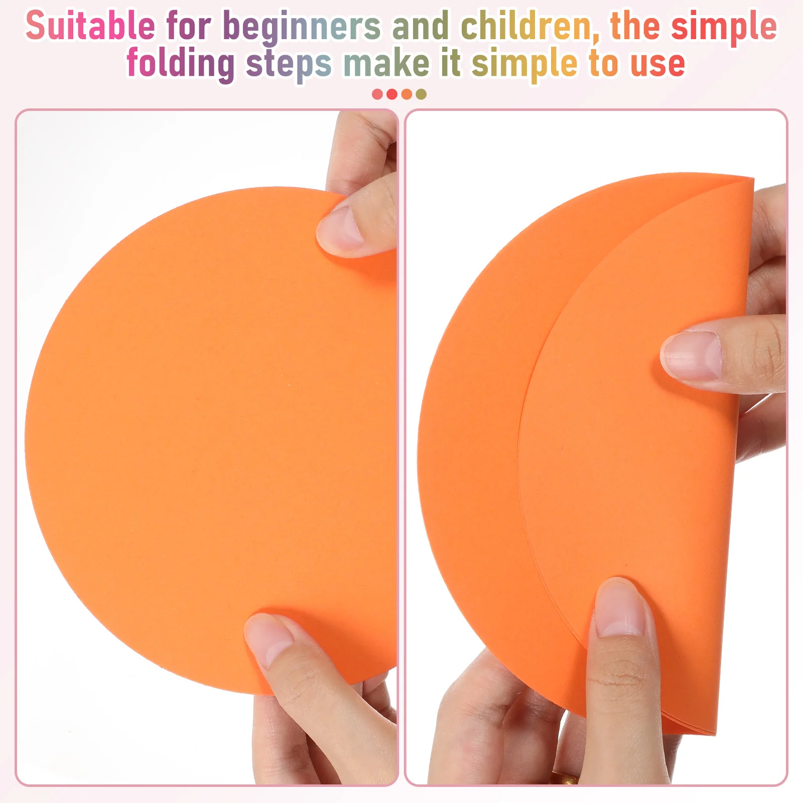 500 folhas de papel de origami circular, papel de construção pastel para artesanato e decoração de casa, círculo de papelão