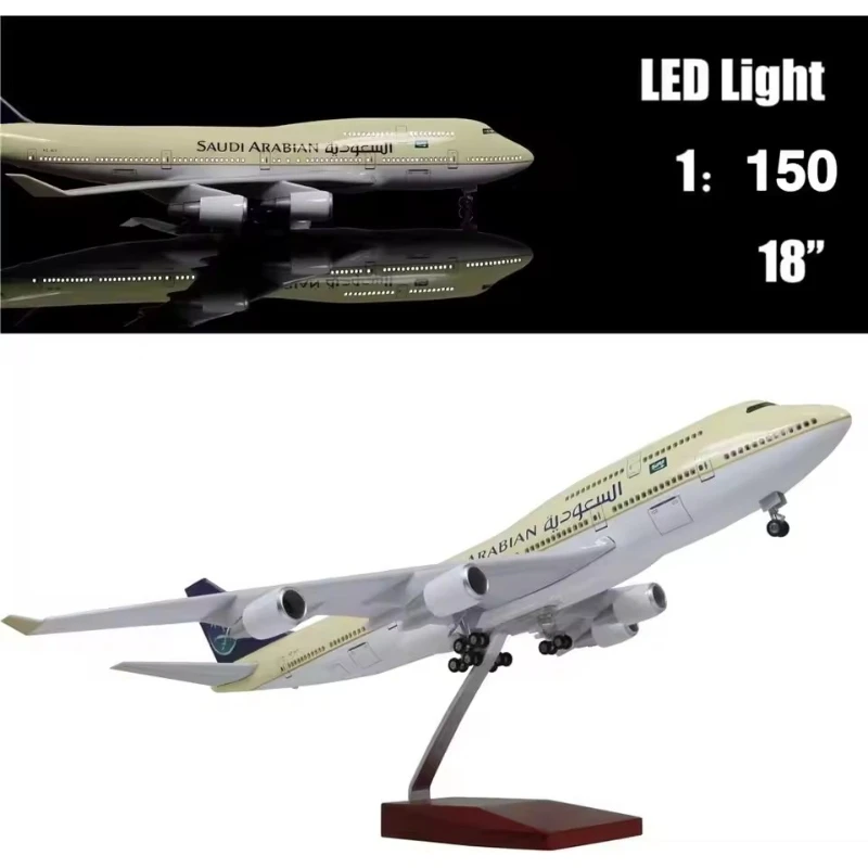 

Масштабная модель самолета Boeing 1/150, авиалайнеры Саудовской Аравии B747/Etihad A380/B787, литая под давлением коллекция смолы, демонстрационные подарки