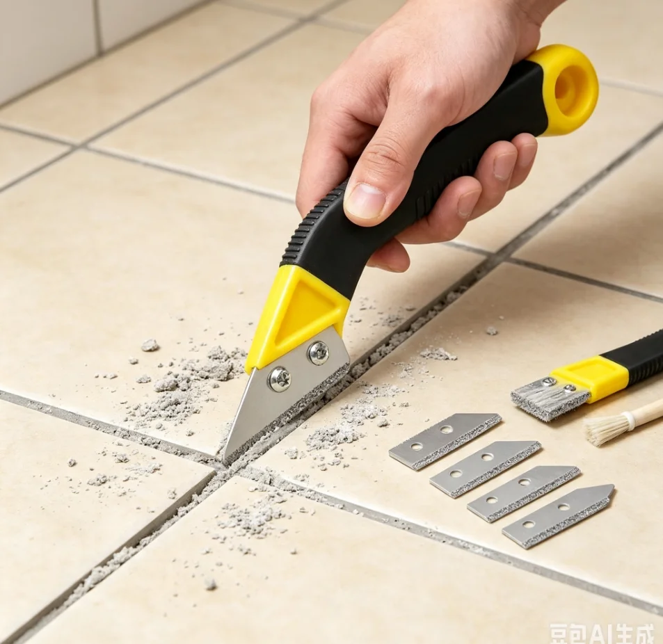 Tile Grout Saw Grout Removal Tool, Angled-Design Grout Hand Saw for Tile Cleaning, Removing Paint and More