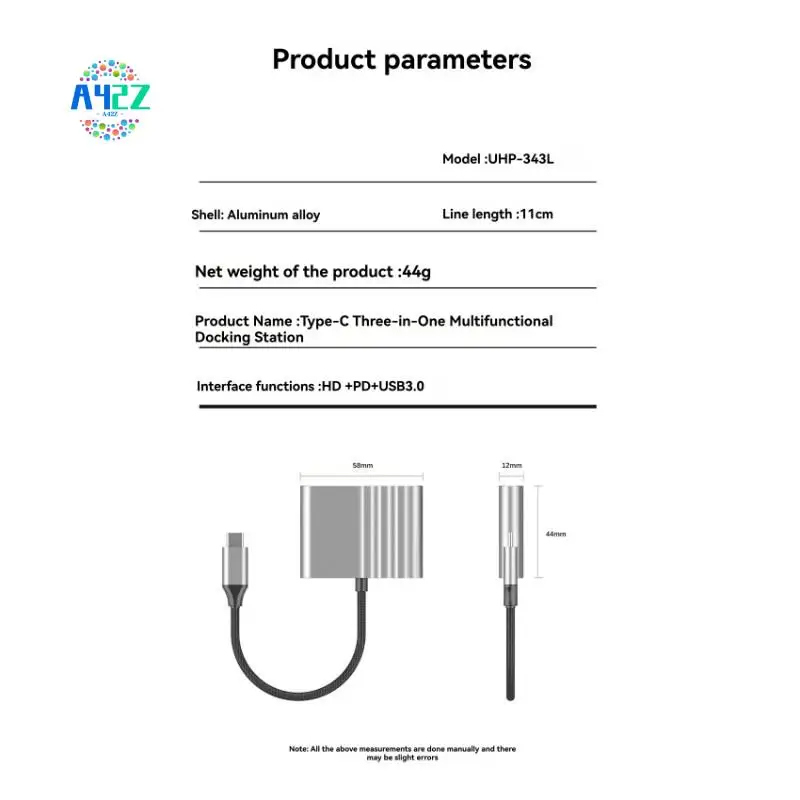 A42Z-3-In-1 USB-C Hub With -Compatible, PD Charging, And USB Expansion - High-Speed 5Gbps Transfer
