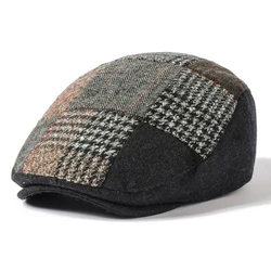 MZ4192 Berets for Men Women Vintage Plaid Artist Painter Wool Beret Hat Male Female Flat Cap Thick Warm Autumn Winter Beret Cap