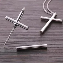 Male and Female Self-defense Necklaces, Jewelry, Artifact, Portable Anti Wolf Cross Pendant, Self-defense