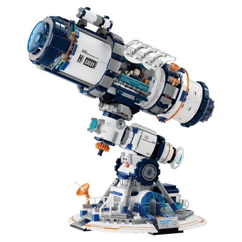 مجموعات مكعبات بناء تلسكوب Weekit برنامج استكشاف النجوم التكنولوجيا الفائقة تلسكوب الطوب الجذعية لعب الكبار هدية مع LED