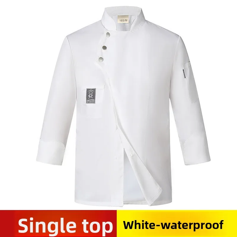 Men's Waterproof Long Sleeve Chef Uniform Autumn Winter Thick Wear-resistant Hotel Restaurant Kitchen Workwear