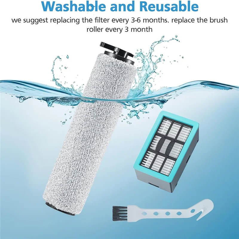ABJO-3831 Rullo spazzola per aspirapolvere + Parti di ricambio filtro per Bissell Crosswave HF2/3845N/3831 Lavapavimenti