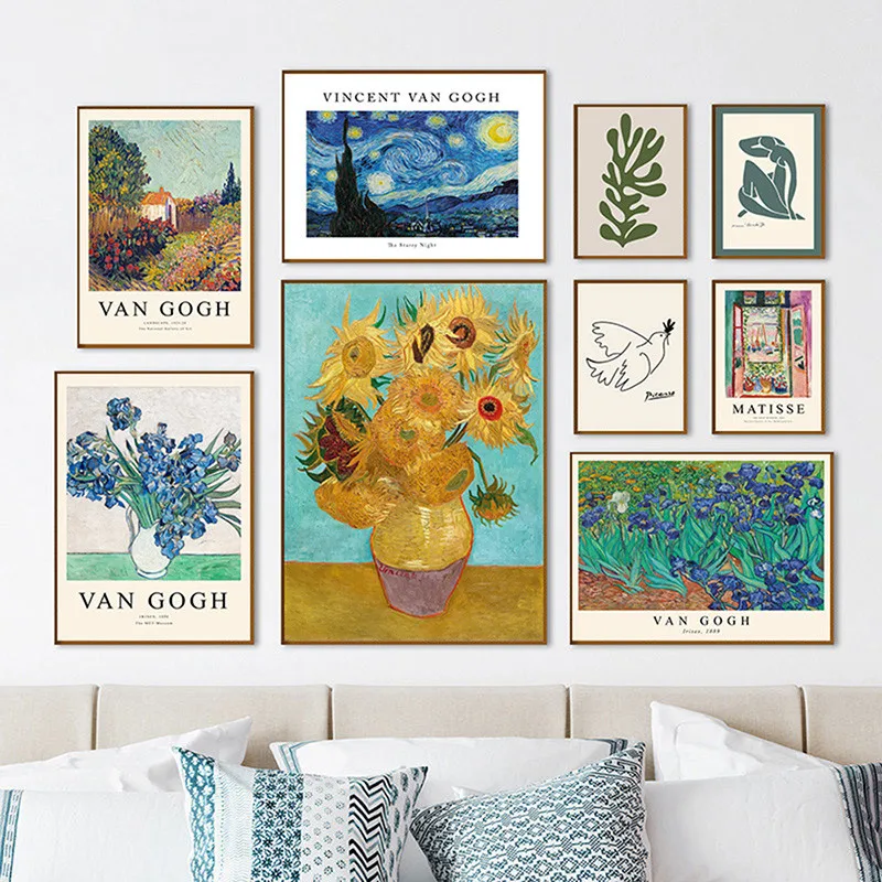 Van Gogh Matisse Picasso William Posters Prints Abstract Canvas Painting Flower Wall Art For Living Room Home Decor