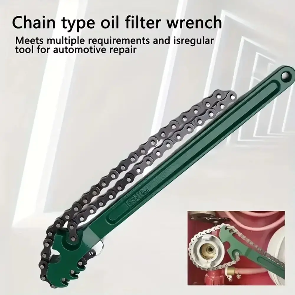 

Steel Construction Chain Filter Wrench Non Slip Ergonomic Handle Oil Filter Wrench Heavy Duty Multifunction Tool