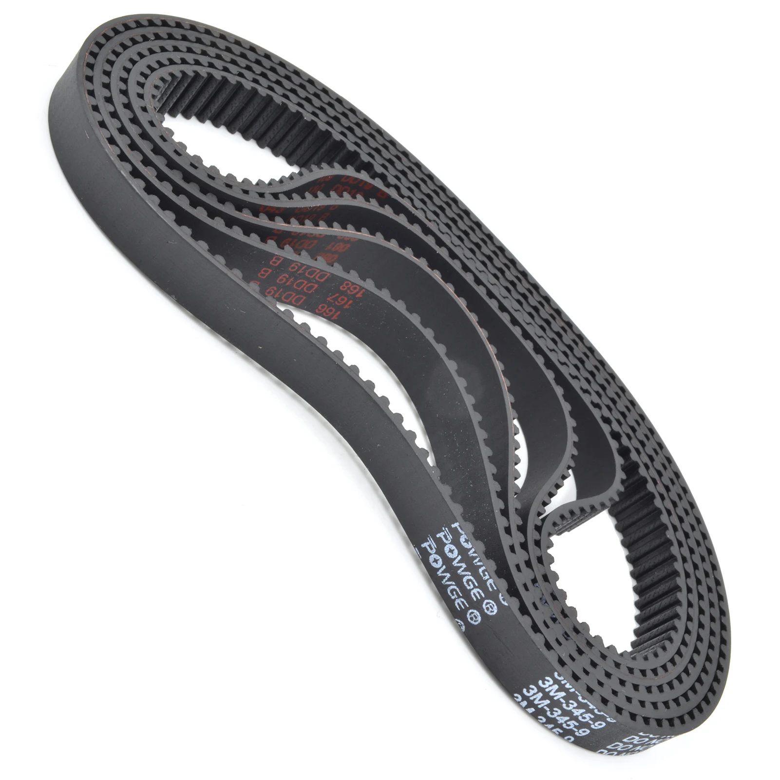 POWGE HTD 3M Timing belt Lp=330 333 336 339 342 345 348 351 354 357 360 363 366 369 372 375 378 381 384 387 Width 6-30mm  Rubber