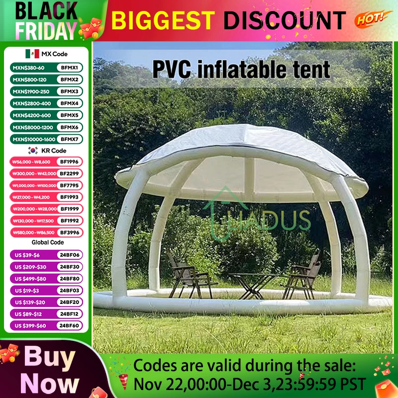 Camping Tarp Waterproof Outdoor Awning Tent Garden Canopy Block UV Outdoor Camping Circular Sunshade Tent for 5-8 Persons 2.4*4m