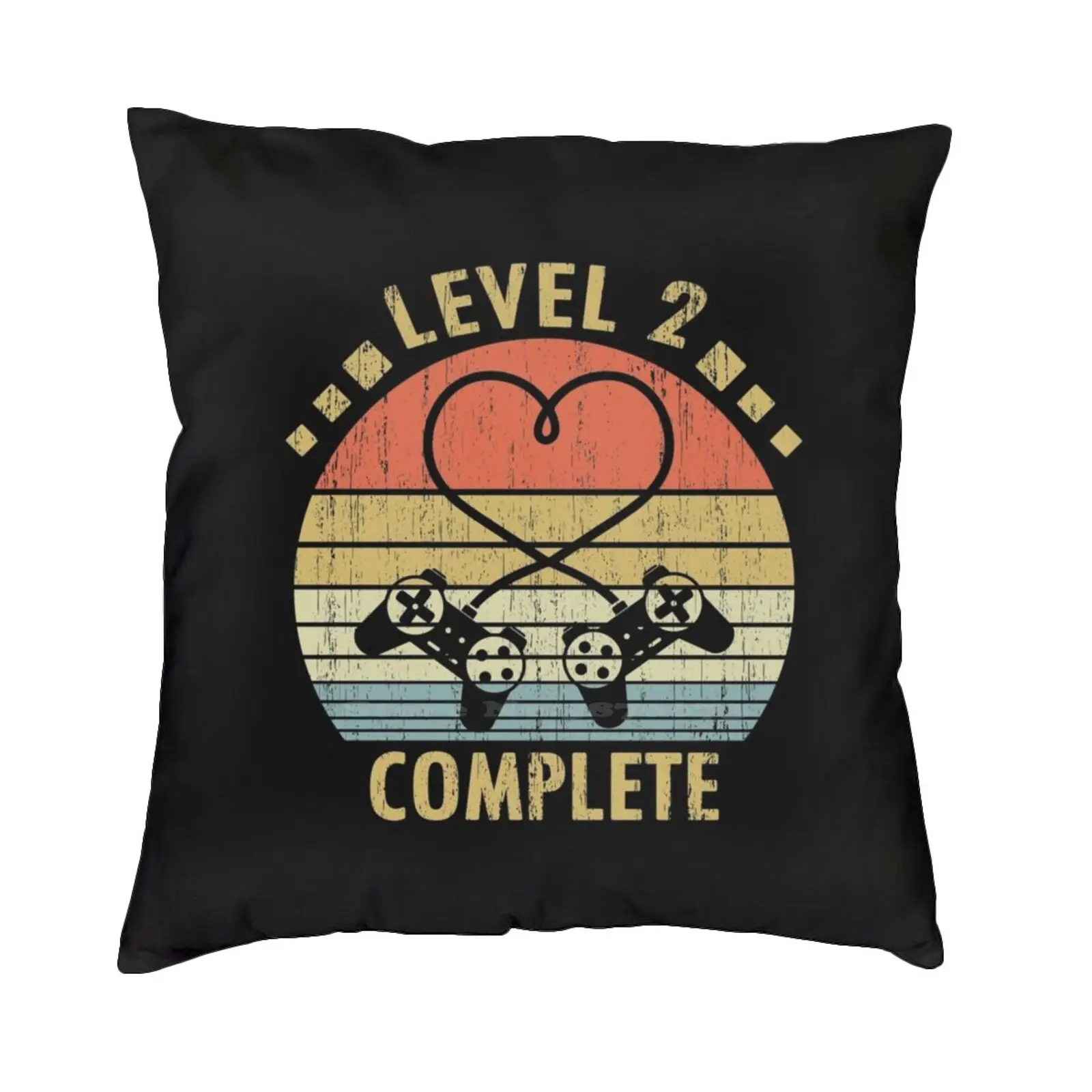 

Level 2 Complete-2Nd Wedding Anniversary Gift Video Gamer T-Shirt Cotton Tshirt For Husband For Wife Valentines Day 2Nd
