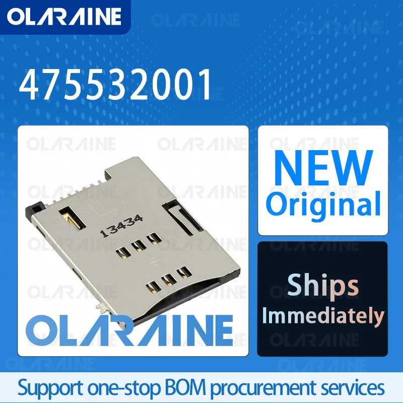 

20/50/100Pcs 475532001 100% brand new and original IC chip Memory card connector 8 Contact 500 mA