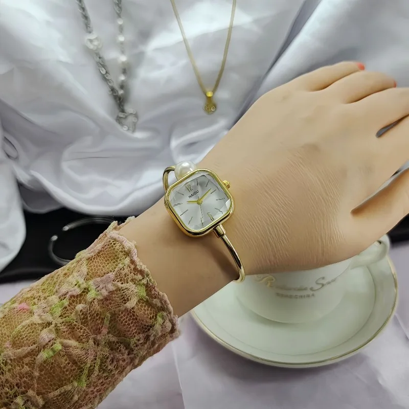 Simple Square Dial Women's Quartz Watches Open Bracelet Watch Student Wristwatch Relogio Feminino Girls Clock Gifts Dropshipping