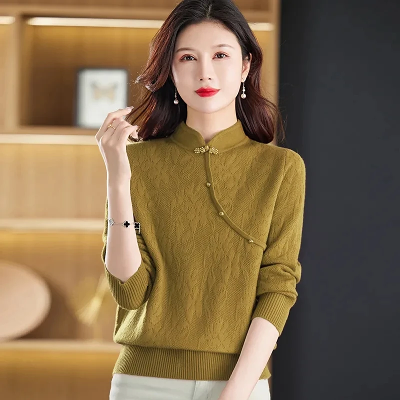 

2024 New Fashion Autumn Winter Women Sweater Pullovers Long Sleeves Casual Jumper Thick Warm Knitwear Female Knitted Top