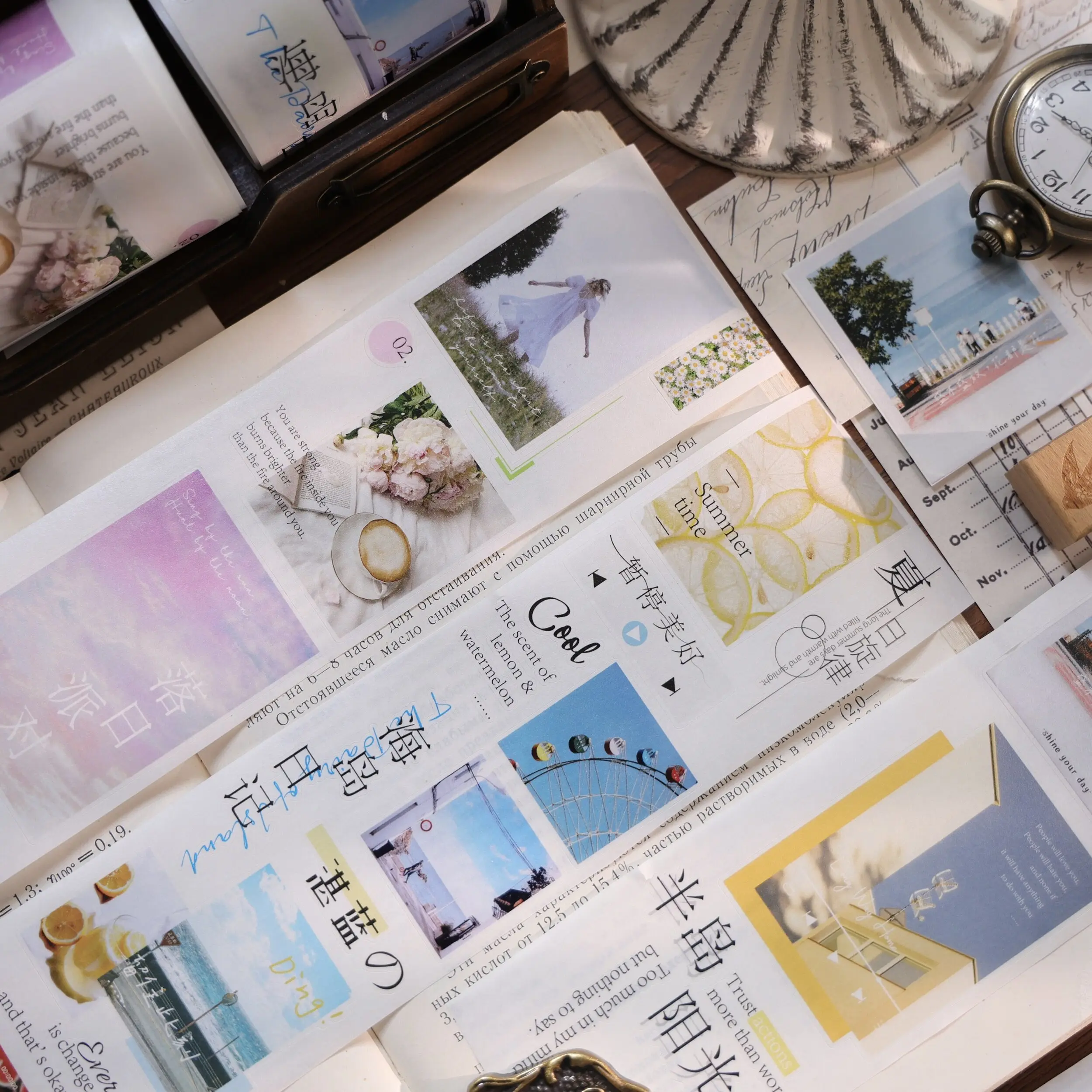 Yier No.2 Store About Summer Salt Style Washi Tape PET Die Cut Sticker Journal Material Scrapbooking Hand Account Decoration