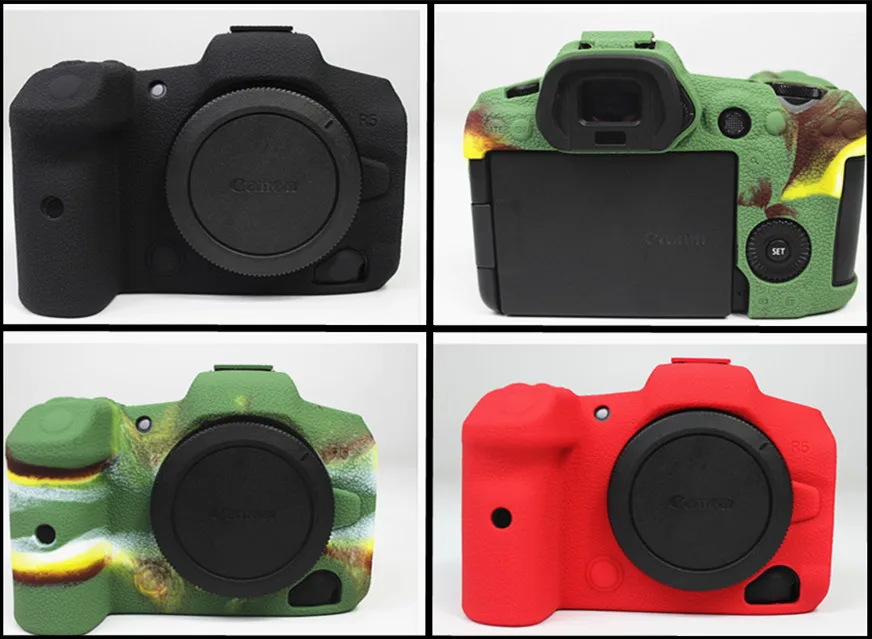 

Резиновый силиконовый бронированный чехол, защитная рамка для Canon EOS R5 EOSR5, защитный чехол для беззеркальной камеры, мягкая сумка