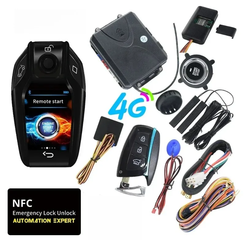 NFC 4G Mobile Phone Control Car  Car Alarm Keyless Entry Remote Push Engine Start Stop Smart Key Car