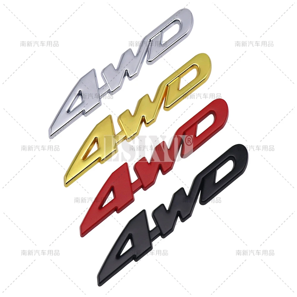 3D 4WD Metal Alloy Rear Trunk Fender Badge Tailgate Emblem Adhesive Body Displacement Emblem for 4 Runner Highlander