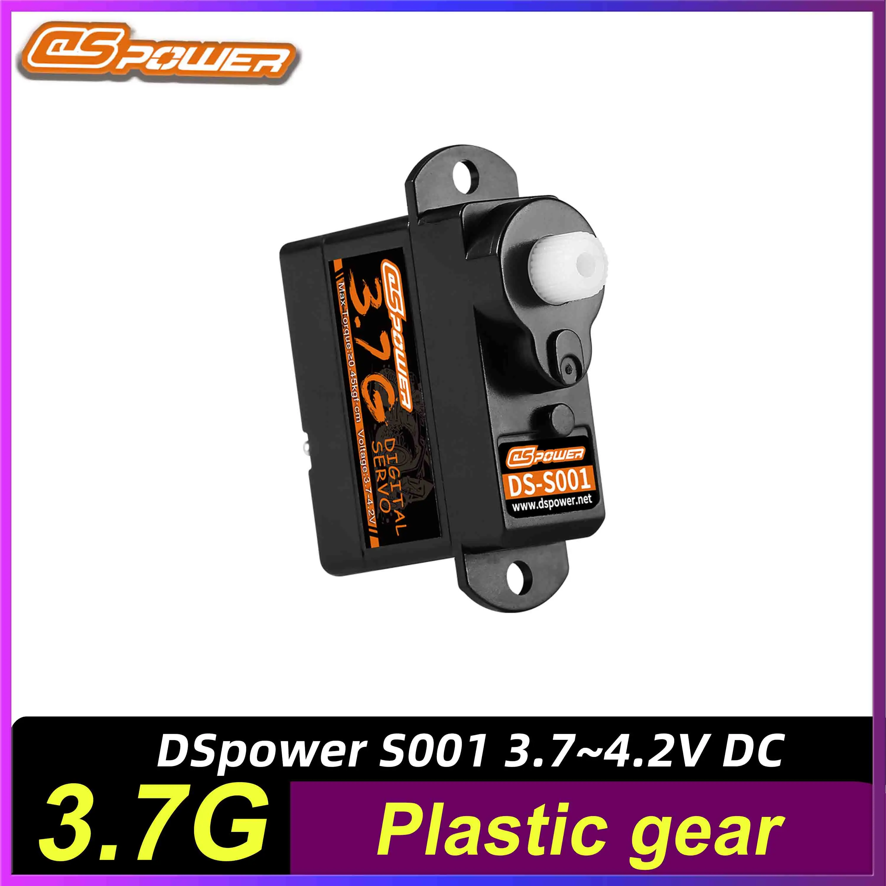 Dspower 3.7g Micro Digital Servo Plastic Gear 0.45kg 3.7-4.2v DC for RC Airplane Helicopter Glider Wltoys Model Accessories