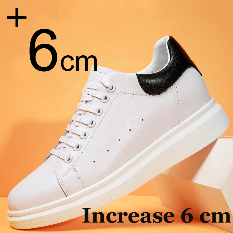 Men Sneakers Brand Elevator Shoes For Couple Hidden Heels White Shoes 6CM 8cm Height Increasing Shoes Women Men Sports Shoes