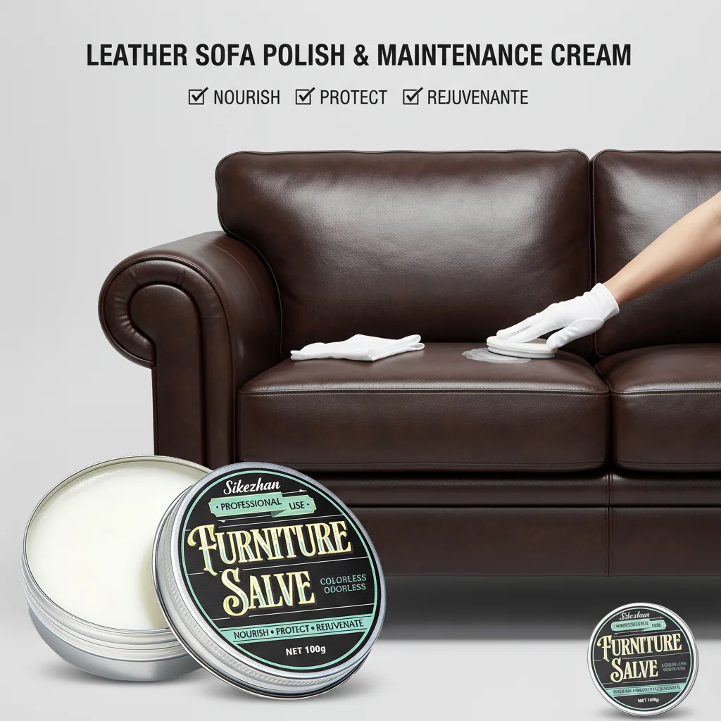 Premium-Lederpolitur, stellt Glanz und Farbe wieder her, für Möbel, Autositze, schnelle Absorption, langanhaltender Schutz ​ 100/50g
