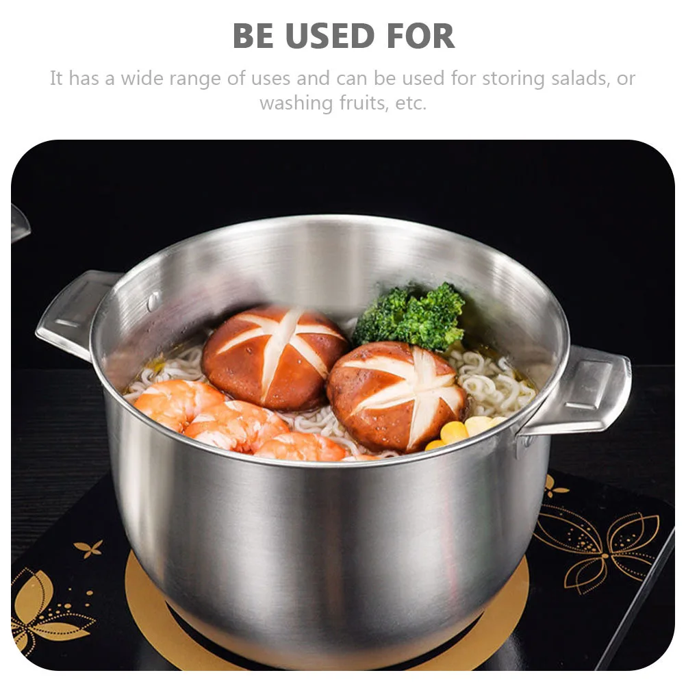 

1 set 1 Set Stainless Steel Basin Large Capacity Smooth Rim Storage Container Kitchen Cooking Baking Mixing Bowl Household Oil