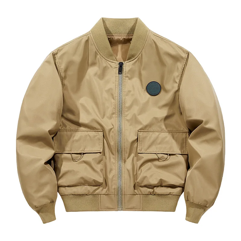 

Men's Solid Color O-neck Long Sleeve Casual Trendy Simple Basic Loose Jackets Male Spring Autumn New Fashion Clothes Coats Tops