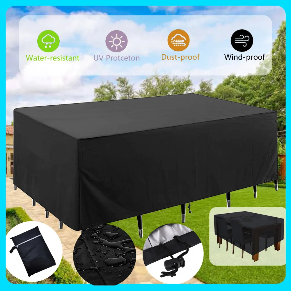 Outdoor Furniture Dust And Waterproof Cover Cloth OxfordCloth Garden Furniture Cover, Courtyard Sofa Table And Chair Cover