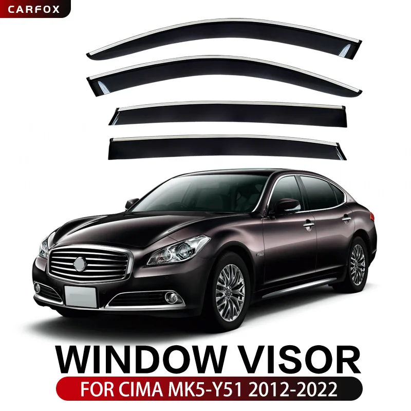 

Для Nissan Cima 2012-2022: Дефлекторы окон, ветровики, навесы для боковых окон, защита от дождя и солнца, автоаксессуары, стайлинг автомобиля