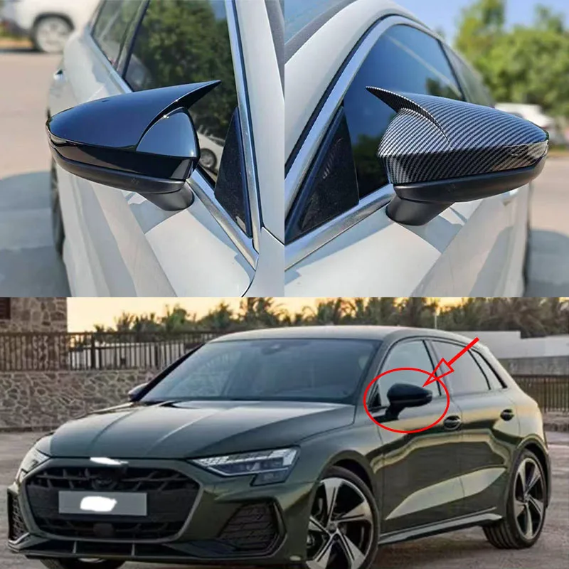 

Suitable for the modification of carbon fiber rearview mirror cover shells For Audi A3 A5 the 21-24 models with horn-styl