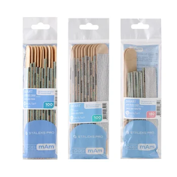 STALEKS 일회용 네일 스폰지 연마 바 우드 플레이트 매니큐어 연마 서리로 덥은 스트립 버핑 샌딩 네일 파일 메이크업 도구