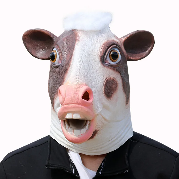 Cow mask, animal headgear, Halloween mask, dance party, carnival party, animal comedy performance props