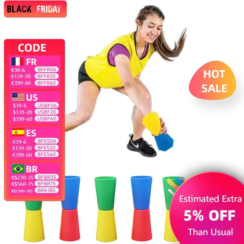 10Pcs Kid Outdoor Sport Toys Fun Games Flip Cup Shuttle Run Agility Cone Body Coordination Dynamic Movement Equipaciones Gift