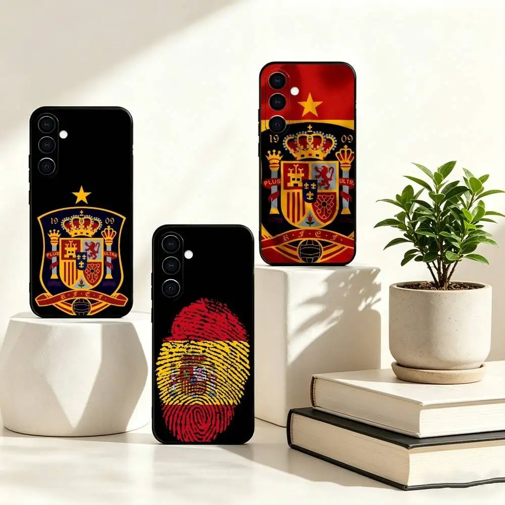 

The flag of Spain Phone Case Black Silicone Soft For Samsung Galaxy A73,A72,A71,A70,A53,A52,A51