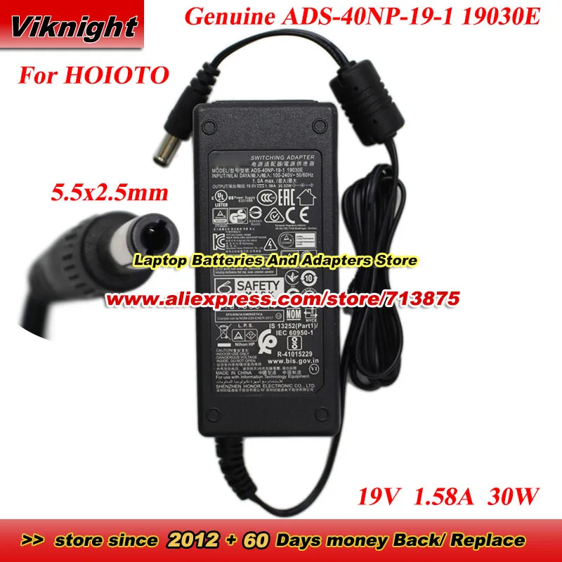 Genuine ADS-40NP-19-1 19030E 30W Charger 19V 1.58A AC Adapter for Hp 23ER  22EP DISPLAY 24F MONITOR Power Supply with 5.5x2.5mm