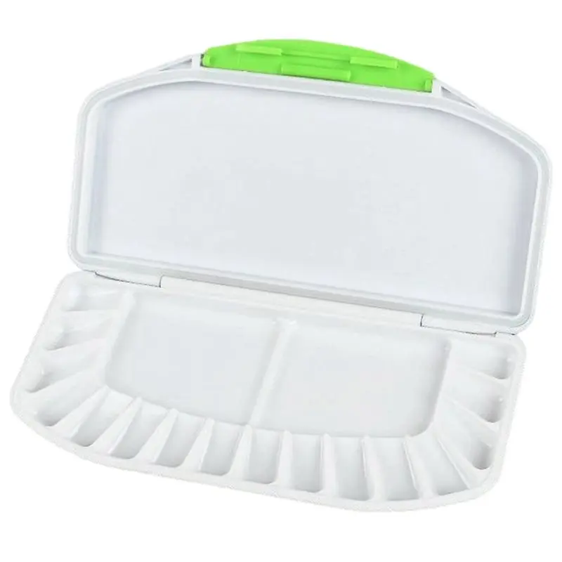 【FITTING】Airtight Watercolor Palette With 16 Grids 2 Mixing Areas, Suitable For Acrylic, Gouache