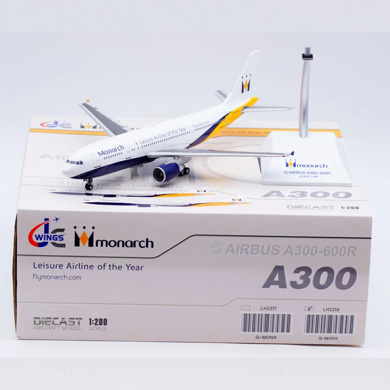 

LH2318 Alloy Collectible Plane Gift JC Wings 1:200 Monarch Airlines Airbus A300-600R Diecast Aircraft Jet Model G-MONS