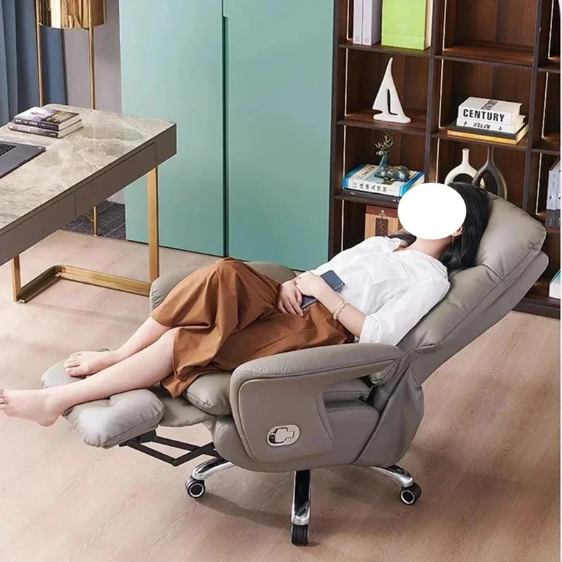 Leather Massage Office Chairs Computer Boss Luxurious Recliner Gaming Chair Backrest  Office Home Furniture