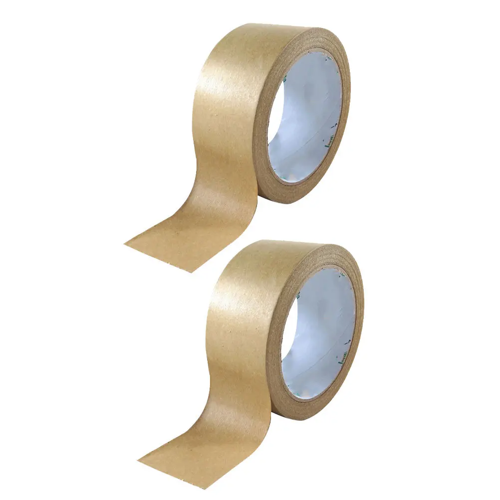 

2 Rolls 35Mm Kraft Paper Tape Solid Color Diy Craft Gift Wrapping Decoration For Home Office Party Supplies Waterproof Adhesive